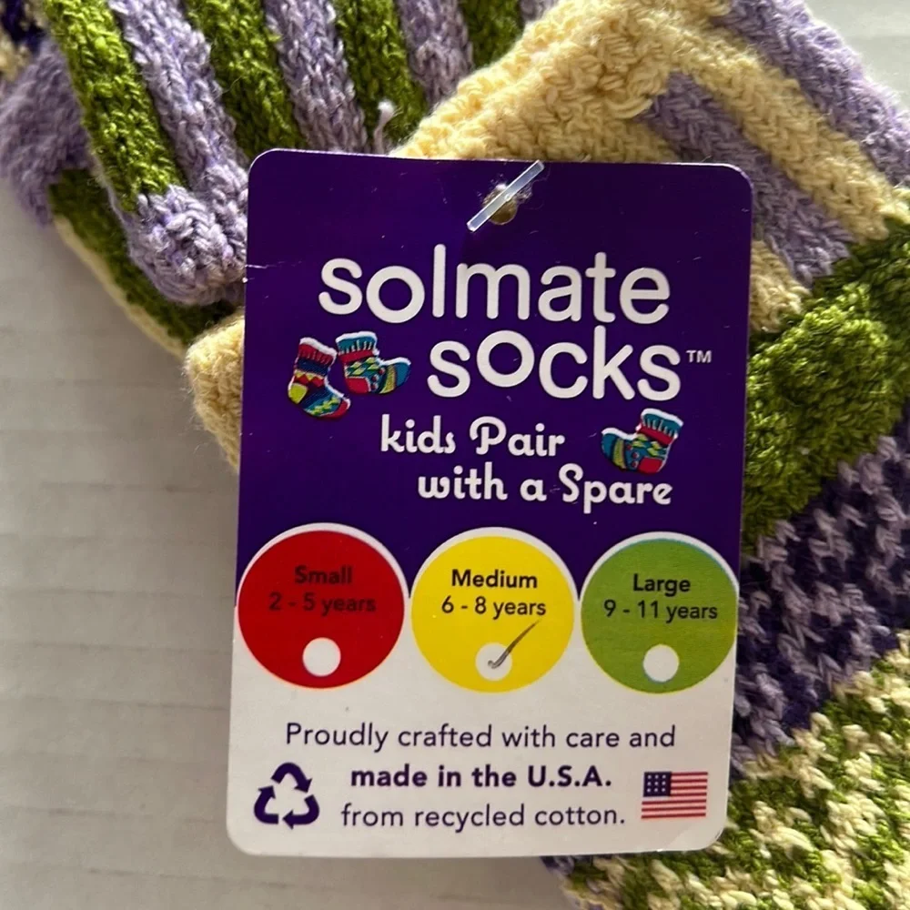 Soulmate Socks Kids Pair with a spare NWT 3 in 1 Med ( 6-8 years old) US…